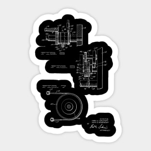 Driving and supporting means for high speed printing drum Vintage Patent Hand Drawing Sticker